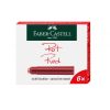 Cartuse cerneala mici rosu 6 buc/cutie Faber-Castell