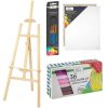 Set Nassau Fine Art Micul Artist sevalet lemn, 2 panze, 36 culori acrilice, pensule