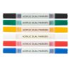 Set 6 markere cu capat dublu si vopsea acrilica Nassau Fine Art