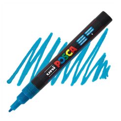 Marker PC-3M Posca 0.9-1.3 mm cu sclipici - albastru deschis