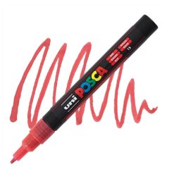 Marker PC-3M Posca 0.9-1.3 mm cu sclipici - rosu