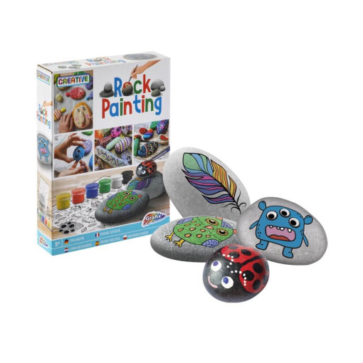 Set creativ pictura pe pietre cu pensule si culori - imagine 4