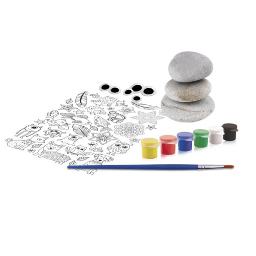 Set creativ pictura pe pietre cu pensule si culori - imagine 3