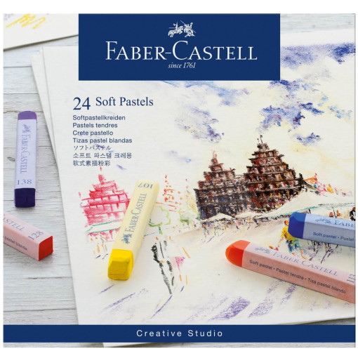 Creioane pastel soft 24 culori Faber-Castell - imagine 3