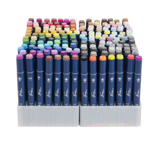 Set 168 markere cu doua capete in geanta Nassau Fine Art - imagine 8
