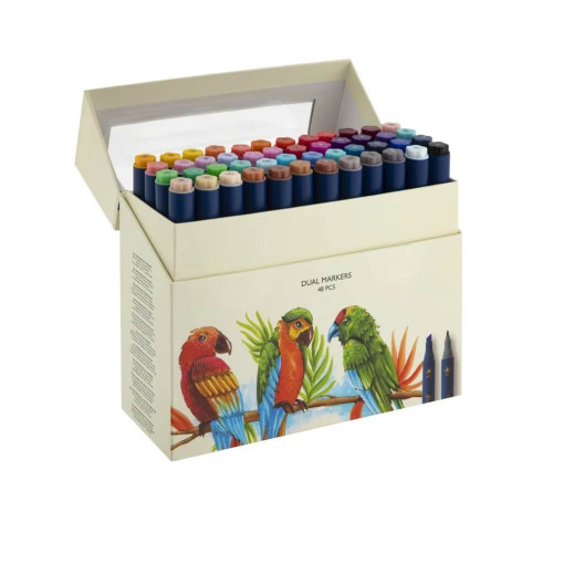 Set markere colorate cu 2 capete Nassau Fine Art