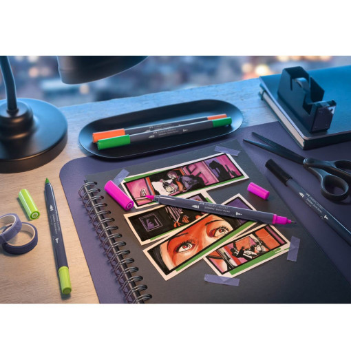 Set markere sketch cu 2 capete manga Goldfaber Faber-Castell - imagine 2