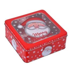 Cutie metalica 18x18x7 cm Craciun fericit