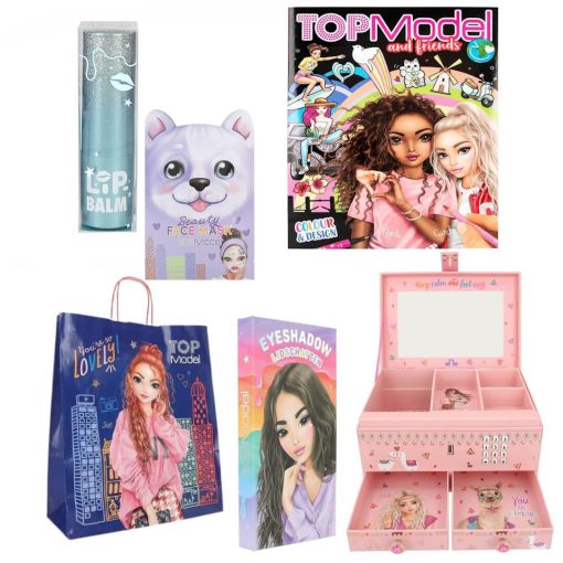 Set cadou cutie bijuterii si cosmetice TopModel Friends