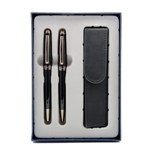 Set stilou si pix in etui Cresco Symphony negru - imagine 2