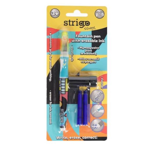 Stilou Strigo cerneala cu stergere 2 rezerve si dispozitiv de curatare - imagine 3