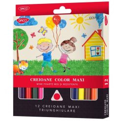 Set 12 creioane colorate maxi triunghiular Daco