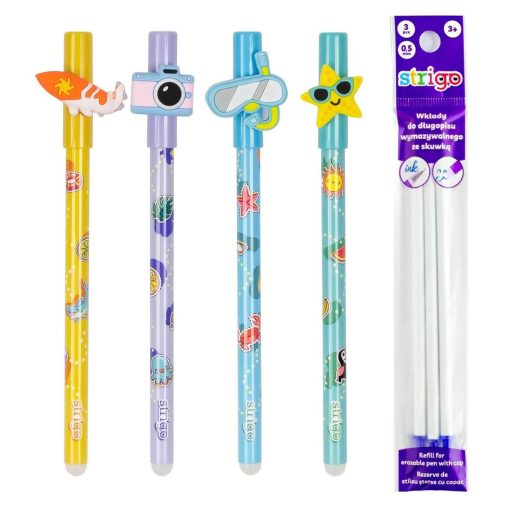 Set 4 pixuri cu 3 rezerve scrie si sterge Strigo Holidays