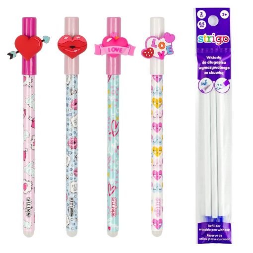 Set 4 pixuri cu 3 rezerve scrie si sterge Strigo Love