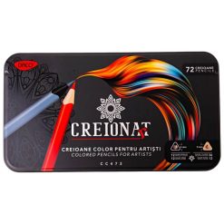 Set 72 creioane colorate in cutie metalica Daco