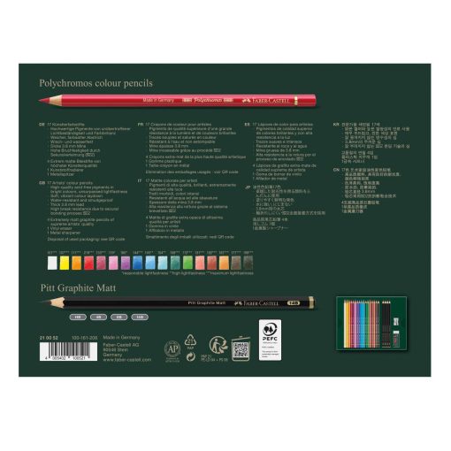 Set cadou 17 creioane colorate Polychromos 4 creioane grafit Matt si accesorii Faber-Castell - imagine 2