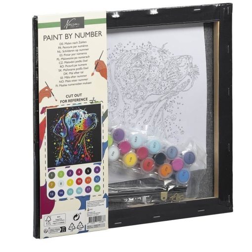 Set pictura pe numere 30x30 cm panza neagra Caine - imagine 3
