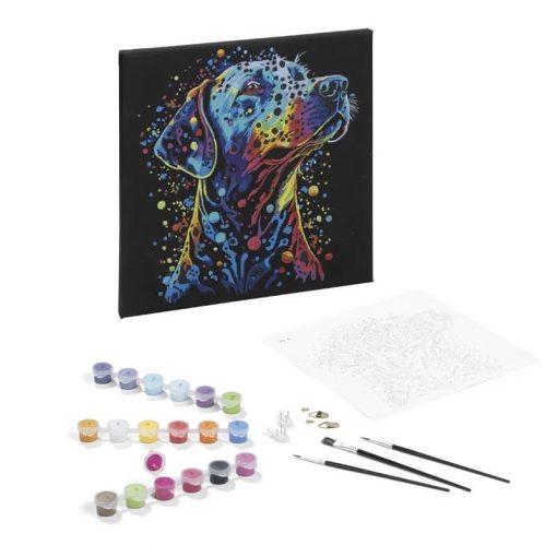 Set pictura pe numere 30x30 cm panza neagra Caine - imagine 4