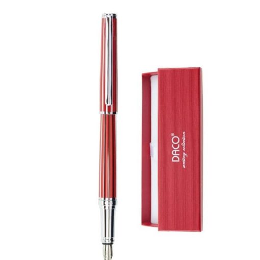 Stilou metalic Daco rosu in cutie ST115R - imagine 2