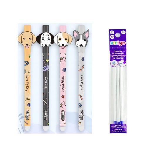 Set 4 pixuri cu 3 rezerve scrie si sterge Strigo Catei