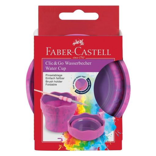 Cutie apa Click-Go roz marmorat Unicorni Faber-Castell - imagine 4