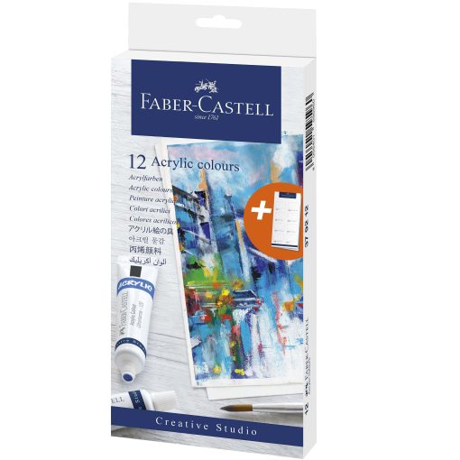 Set 12 culori acrilice 20ml Faber-Castell