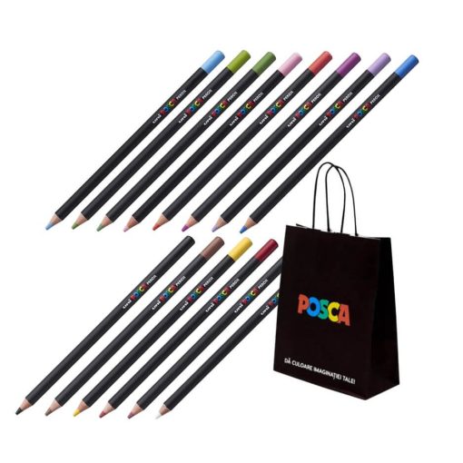 Set 14 creioane colorate POSCA cu punga cadou