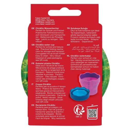 Cutie apa Click-Go verde marmorat Dinozauri Faber-Castell - imagine 2