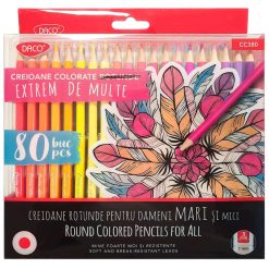 Set 80 creioane colorate Daco