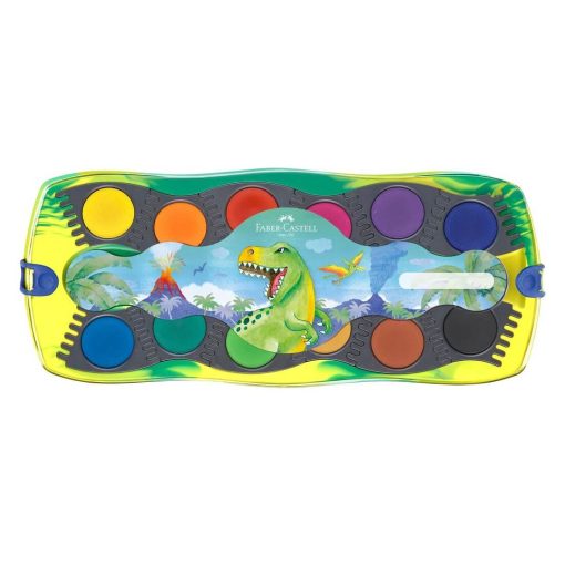 Set 12 culori acuarele Connector Dinozauri 2025 Faber-Castell - imagine 3