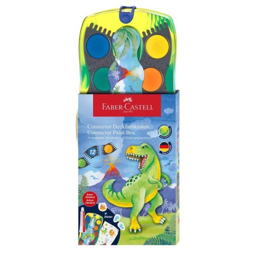 Set 12 culori acuarele Connector Dinozauri 2025 Faber-Castell