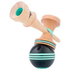 Alternative view of Kendama USA Kaizen Jet Shape Triple Stripe Sticky Black Teal