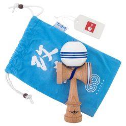 Kendama USA Kaizen Jet Shape Triple Stripe Rubber White Blue