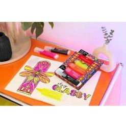 Alternative view of Set 4 textmarkere Superfluorescent Editie Speciala Glassy Faber-Castell