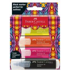 Set 4 textmarkere Superfluorescent Editie Speciala Glassy Faber-Castell