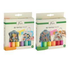 Set 6 buc vopsea textile 3D 6x30ml Nassau Fine Art