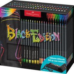 Set 72 creioane colorate Rollup Black Edition Faber-Castell
